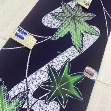 6580 단풍 네이비 컬러 유카타 옷감 면 부도 에도 유카타