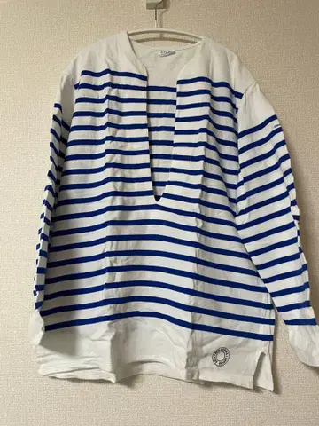 ORCIVAL 스트라이프 V넥 긴팔 티셔츠