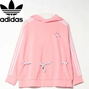 [ 미사용 ] adidas 핑크 후드티 하트 무늬 발렌타인 한정판