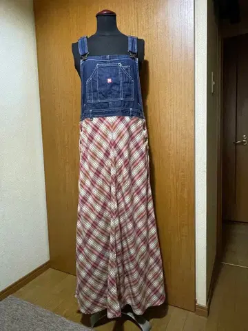 데님 x 체크  살로펫