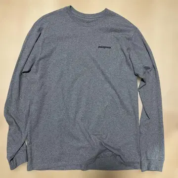 파타고니아 남성용 P6 로고 롱 슬리브 T 그레이