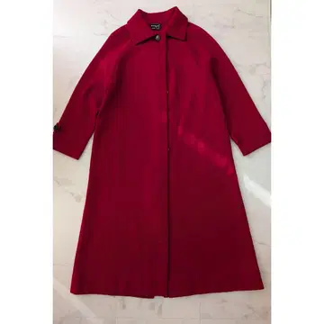 아바 골프 빨간색 롱 코트 스텐카라 코트 울 100 이탈리아