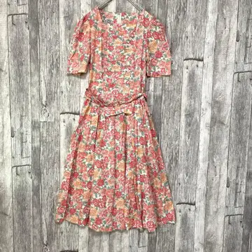 로라 애슐리 [ 새상품급 ] 꽃무늬 반팔 플레어 원피스