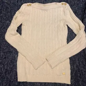 LAUREN 아이보리 케이블 니트 PXS