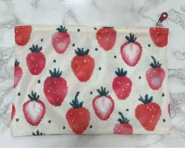 러브러리 바이 페이러 스트로베리 도트 메쉬 파우치 러브러리 L