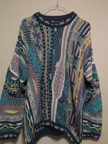 TUNDRA 3D 니트 캐나다제 Coogi풍 빈티지 스웨터