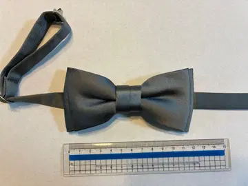 나비 넥타이 새틴 그레이