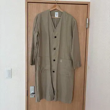 ORCIVAL 린넨 크로스 노카라 코트