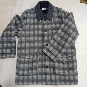 Riversow 체크 무늬 스텐카라 코트 L 사이즈