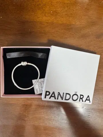 PANDORA 실버 팔찌 하트