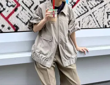 [ 접촉 냉감 ] 포켓 블루종 라이트 카키