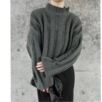 미사용 select MOCA by son 링크스 스트라이프 크롭 니트