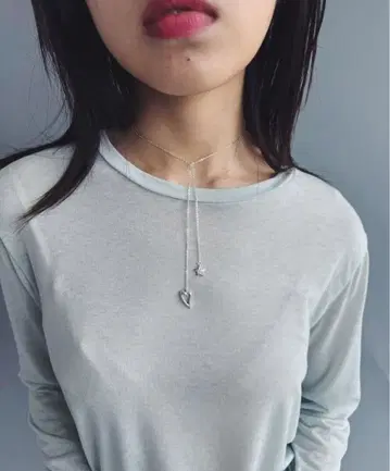 edit for lulu 실버 하트 별 롱 목걸이