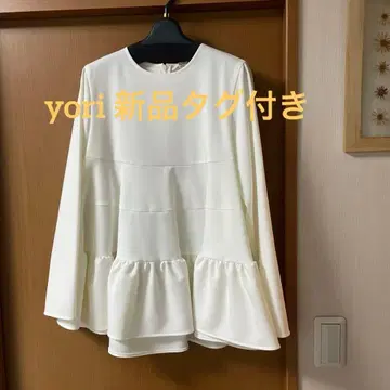 택 포함 새상품 yori 화이트 긴팔 블라우스 36