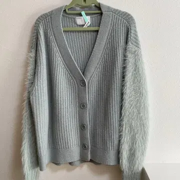 퍼 슬리브 니트 가디건