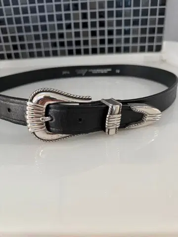 TORY LEATHER 웨스턴 벨트 블랙 32인치