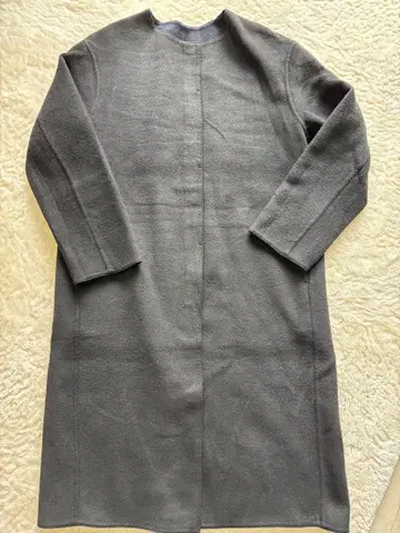 유니클로 옷깃 없는 블랙 롱 코트 버튼 포함 M 미사용