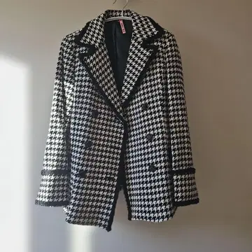 TRANS WORK 하운드 투스 더블 브레스트 자켓