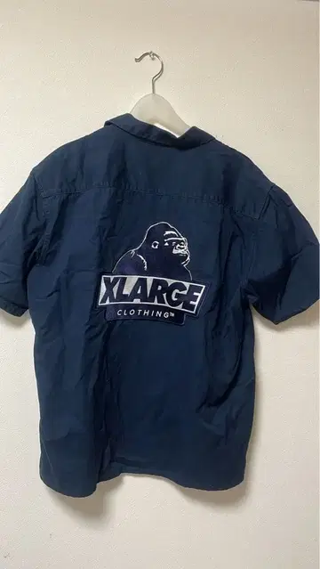 XLARGE 고릴라 로고 반팔 셔츠 네이비
