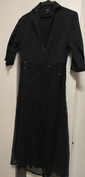 블랙 파티 드레스 원피스 5부 기장