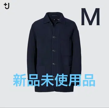 UNIQLO +J 울 블렌드 오버 사이즈 셔츠 자켓 네이비 M