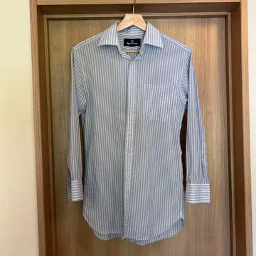 Apuascutum 파랑과 화이트 스트라이프 긴팔 셔츠