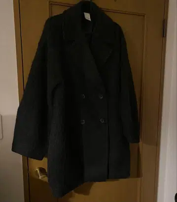 Happy John 울 블렌드 샤기 코쿤 P 코트