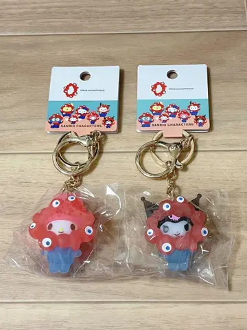 산리오 쿠로미와 마이멜로디 세트 미야쿠미야쿠 클리어 키링 간사이 박람회