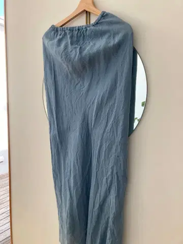 베이스 렌지 블루 롱 스커트