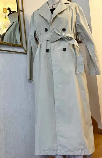 스타일 델리 베이지 더블 브레스트 트렌치코트