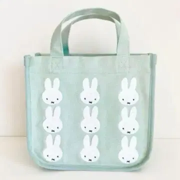 미피 블루나 테이블 사가 자수 토트백 그린 포트타워