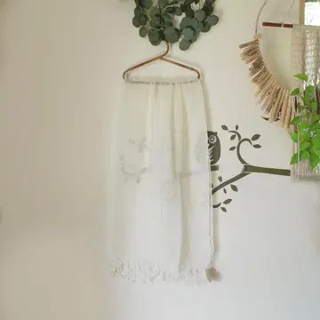 asana HEMP100% 복슬복슬 숄 미염색