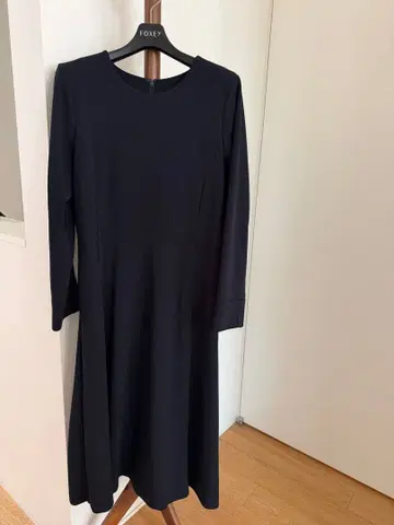 네이비 A라인 롱 원피스 긴팔 L