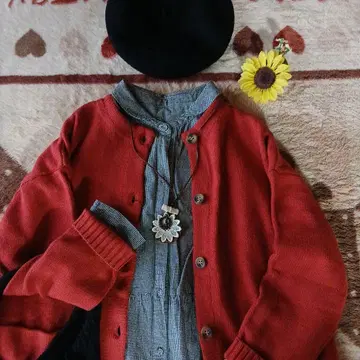 [ 새상품 ] 색상이 예쁜 코튼 혼방 가디건 서울베리 SM2 써니클라우드