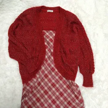 Vintage 니트 가디건 빨간색 itimi rose luik