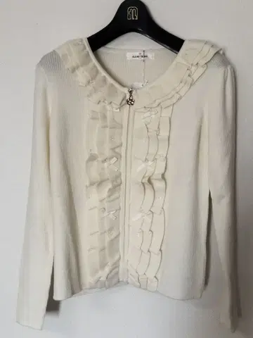 갤러리 비스콘티 아이보리 프릴 포함 긴팔 가디건 택 포함 새상품