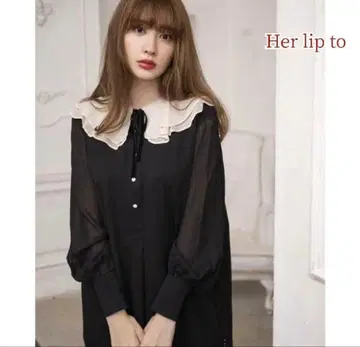 herliptoRomantic 볼륨 슬리브 미디 드레스 S