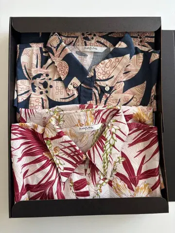 MAJUN 알로하 셔츠 카리유시 셔츠 2장 세트