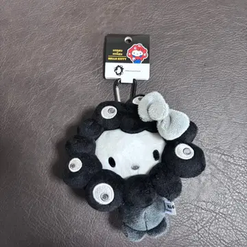 블랙 미야쿠미야쿠 헬로키티 카라비너 포함 키링 만박 블랙 미야쿠