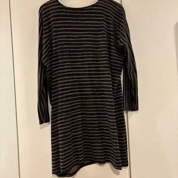 스트라이프 패턴 긴팔 롱 티셔츠 M