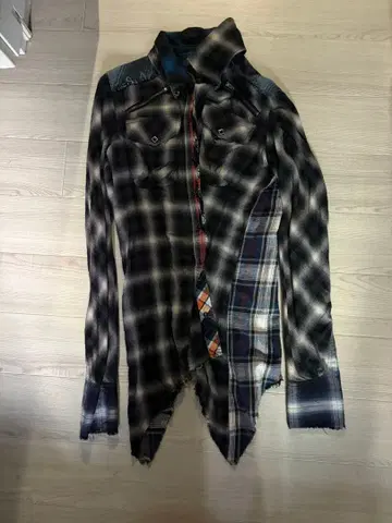 L.G.B. 비대칭 체크 셔츠