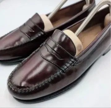 G.H. Bass 버건디 코인 로퍼 가죽 신발 23.5cm