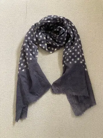 에피스 도트 무늬 얇은 소재 스톨 그레이