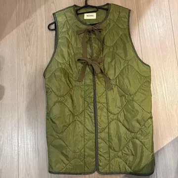 BEAMS BOY 올리브 립 써모 라이너 베스트 퀼팅 베스트