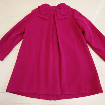 백리본 코트 빨간색 3L