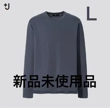 UNIQLO +J 실크 코튼 크루넥 스웨터 그레이 L