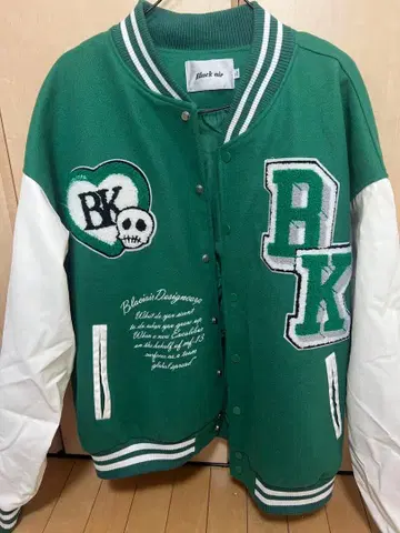 BLACK AIR 바시티 자켓 그린