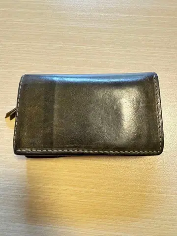 다크 그린 가죽 3단 폴더형 지갑