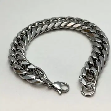 키헤이 팔찌 남성용 14mm 21cm 실버 와이드 체인