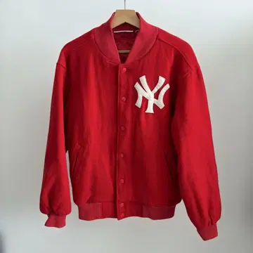 양키스 yankees 바시티 자켓 자켓 자수 로고 빨간색 레드